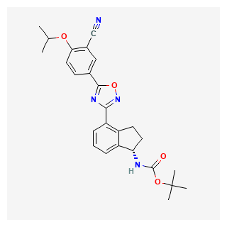 (S)-tert-Butyl (4-(5-(3-cyano-4-isopropoxyphenyl)-1,2,4-oxadiazol-3-yl)-2,3-dihydro-1H-inden-1-yl)carbamate