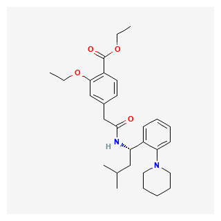 (S)-Ethyl 2-ethoxy-4-(2-((3-methyl-1-(2-(piperidin-1-yl)phenyl)butyl)amino)-2-oxoethyl)benzoate