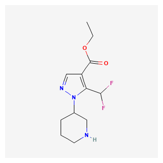 Ethyl 5-(difluoromethyl)-1-(piperidin-3-yl)-1H-pyrazole-4-carboxylate